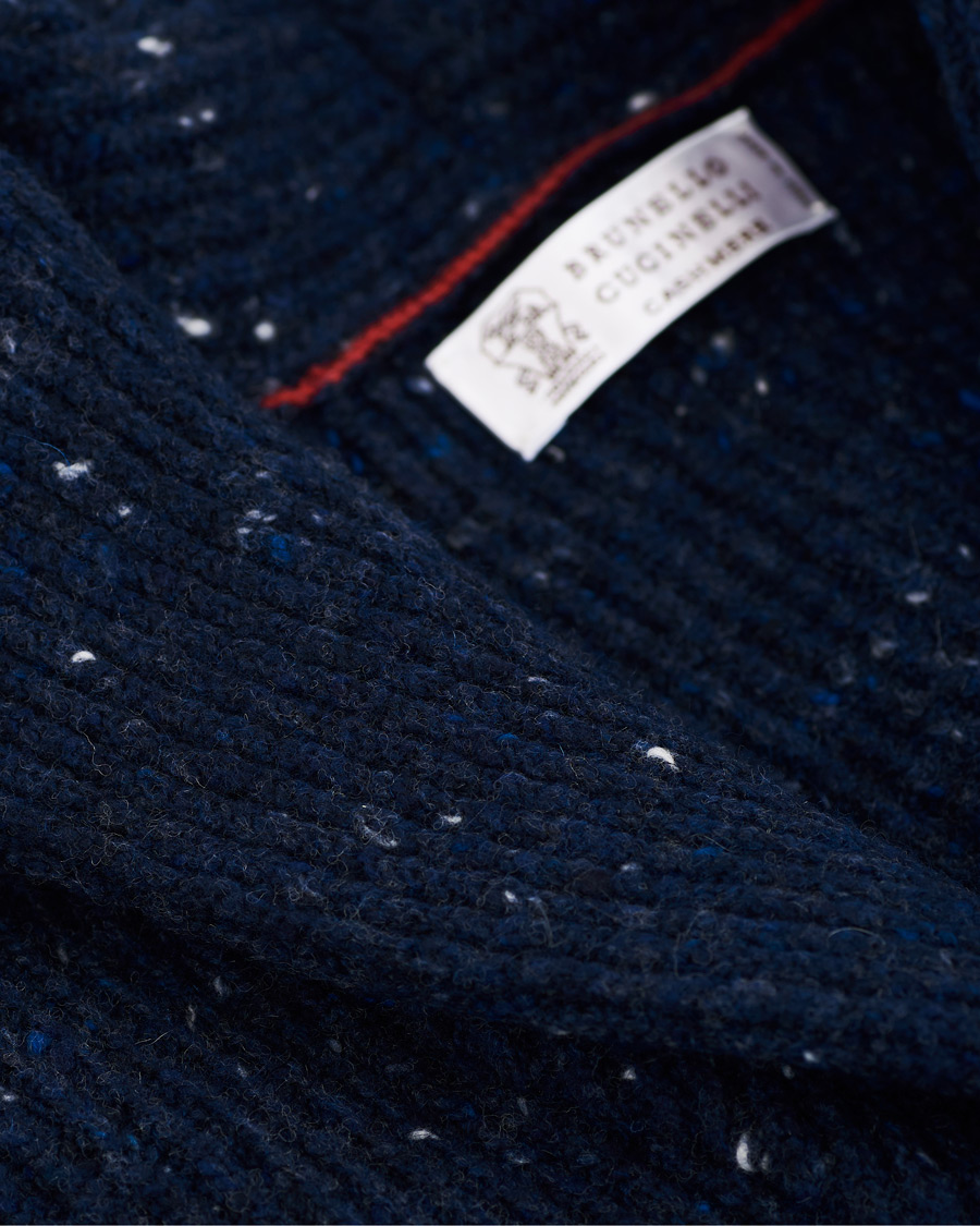 Herre | Trøjer | Brunello Cucinelli | Cashmere Blend Shawl Collar Cardigan Dark Blue