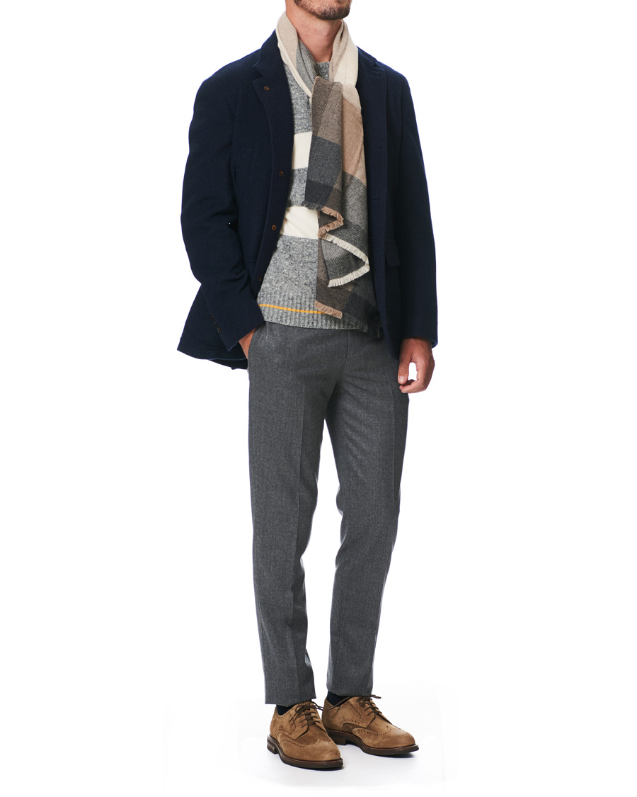 Herre | Brunello Cucinelli Plaid Cashmere Scarf Beige | Brunello Cucinelli | Plaid Cashmere Scarf Beige