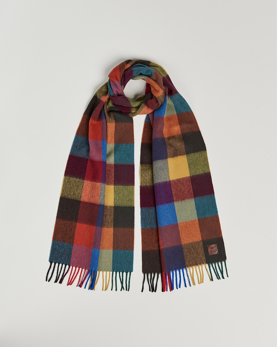 Herre | Amanda Christensen Merino Wool Block Check Scarf Multi | Amanda Christensen | Merino Wool Block Check Scarf Multi