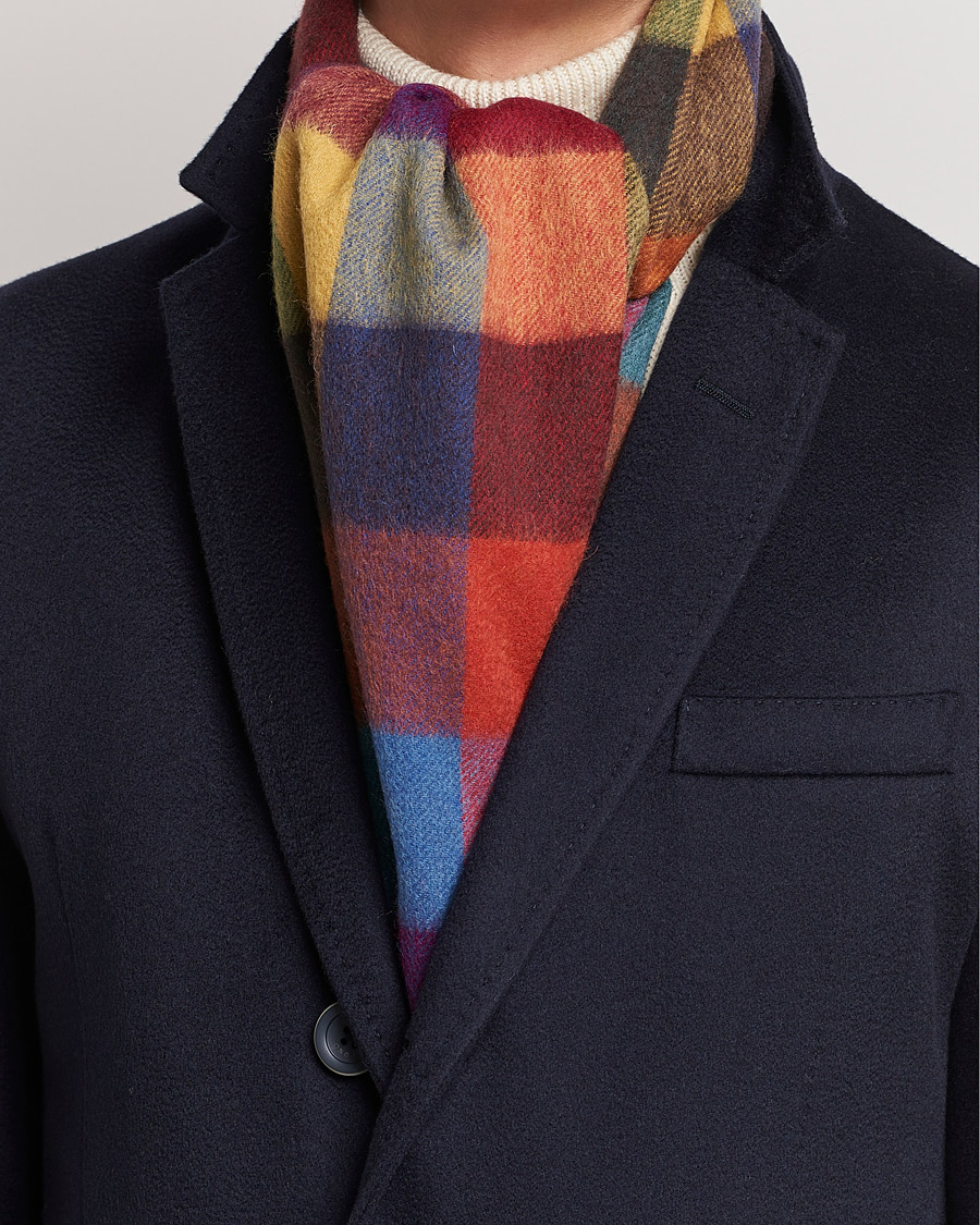 Herre | Amanda Christensen Merino Wool Block Check Scarf Multi | Amanda Christensen | Merino Wool Block Check Scarf Multi