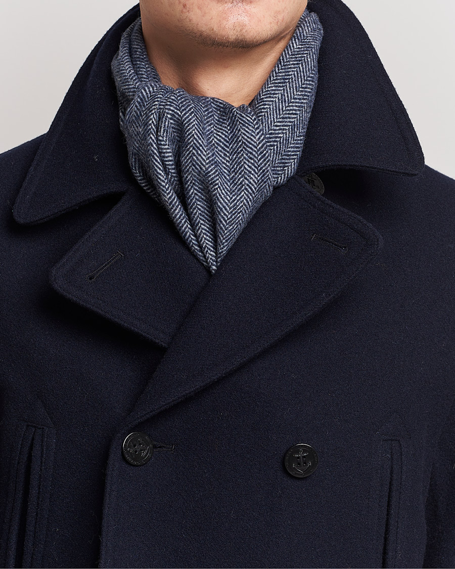 Herre | Amanda Christensen Merino Wool Herringbone Navy | Amanda Christensen | Merino Wool Herringbone Navy