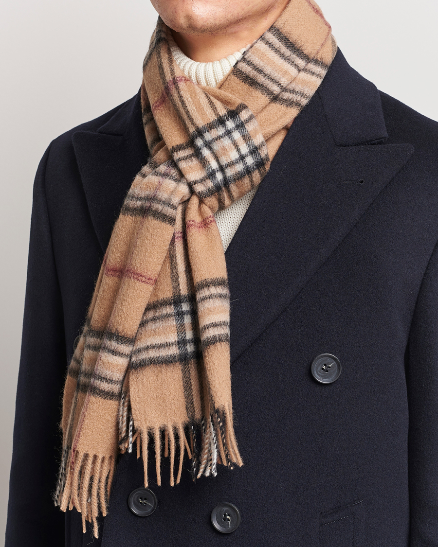 Herre |  | Amanda Christensen | Merino Wool Check Scarf Beige