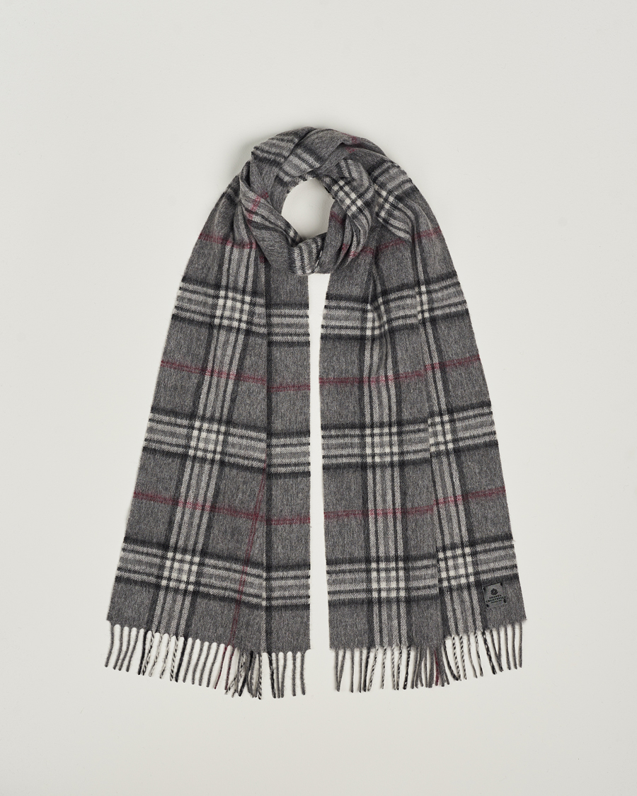 Herre | Amanda Christensen Merino Wool Check Scarf Grey | Amanda Christensen | Merino Wool Check Scarf Grey