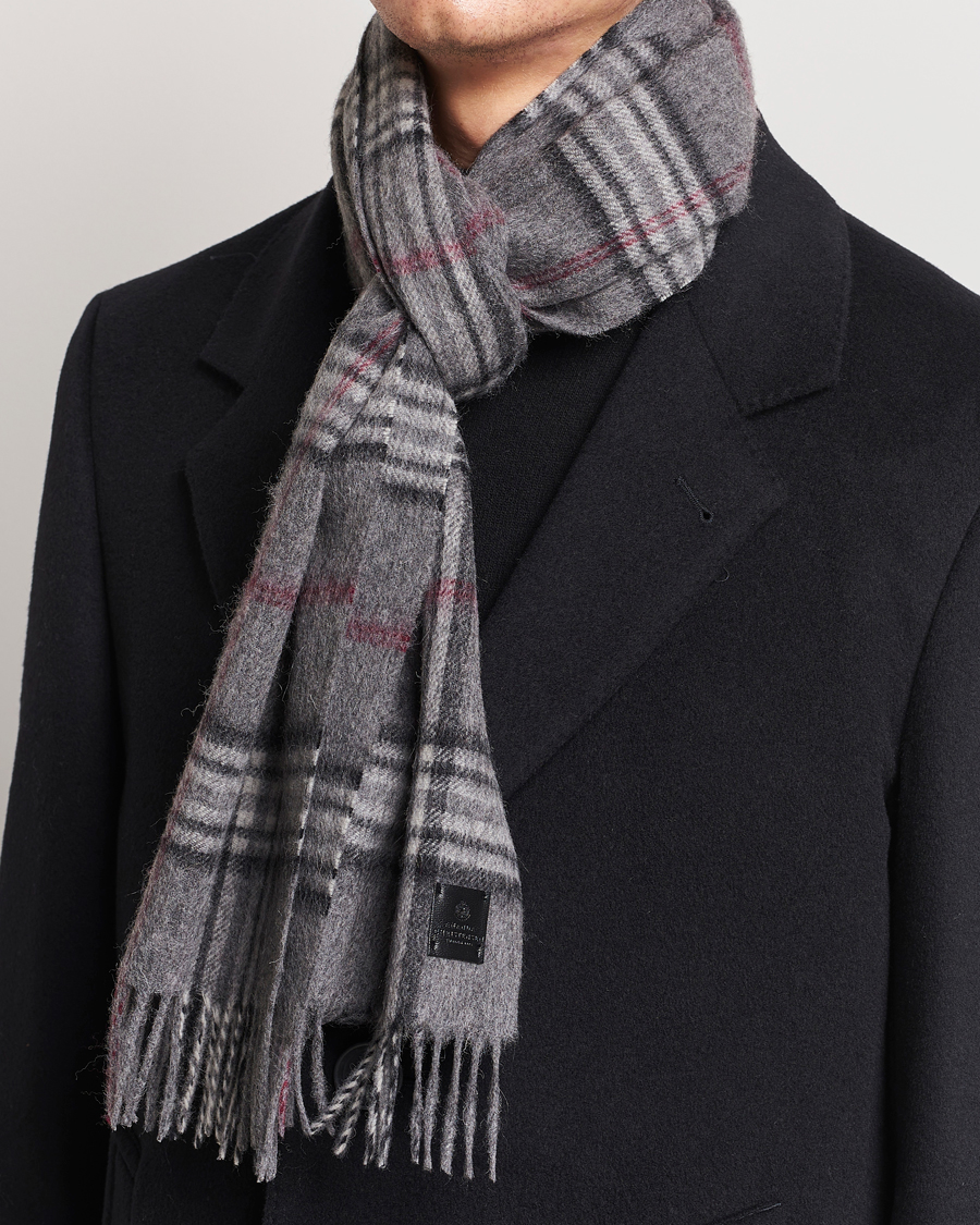Herre | Amanda Christensen Merino Wool Check Scarf Grey | Amanda Christensen | Merino Wool Check Scarf Grey