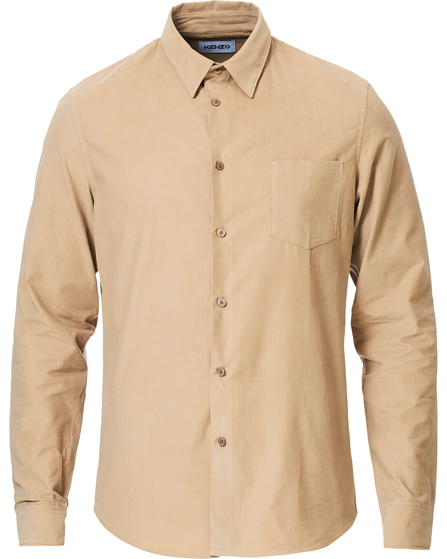 Herre | Skjorter | KENZO | Slim Fit Corduroy Shirt Beige