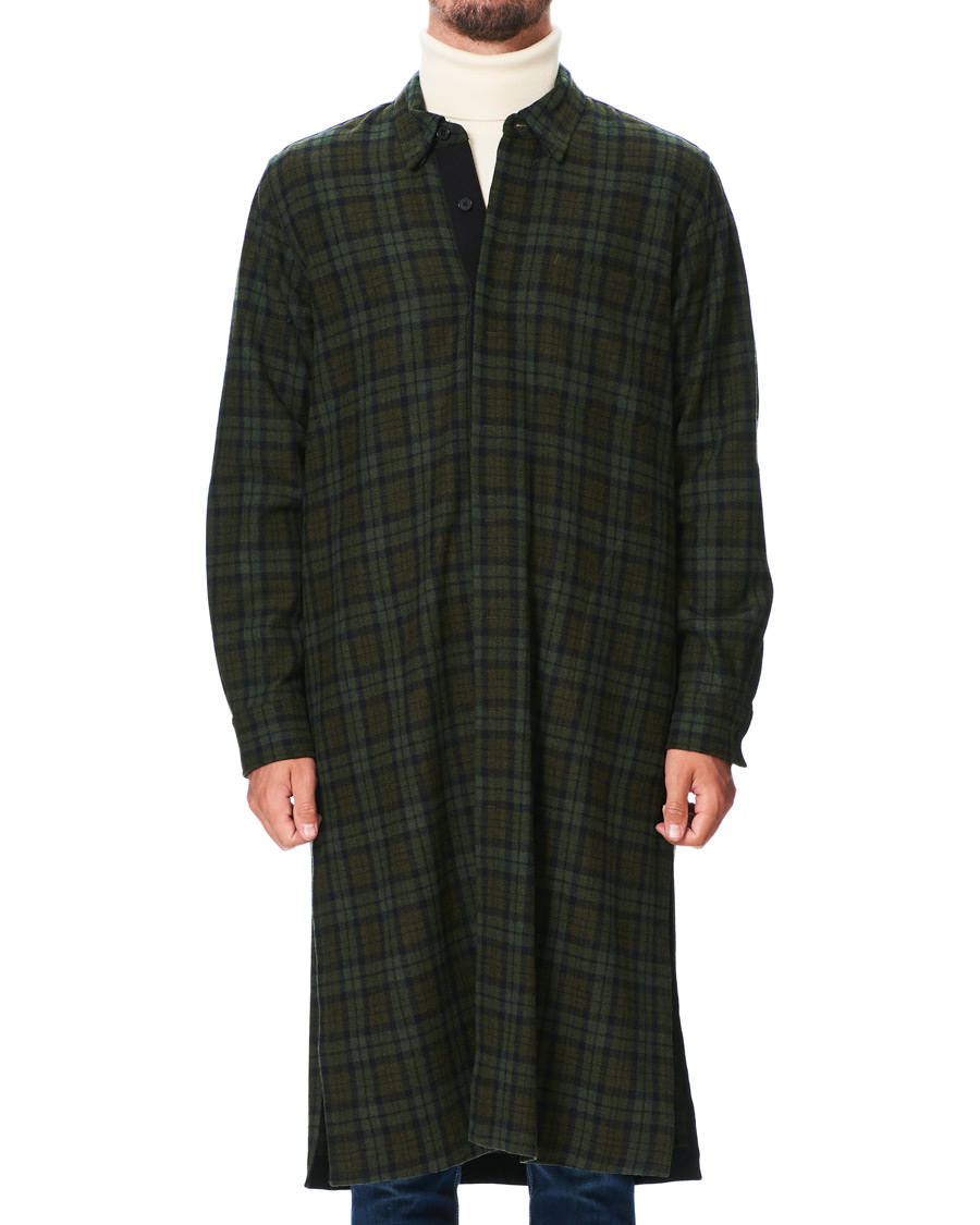 Herre | Jakker | KENZO | Wool Chech Flannel Coat Green