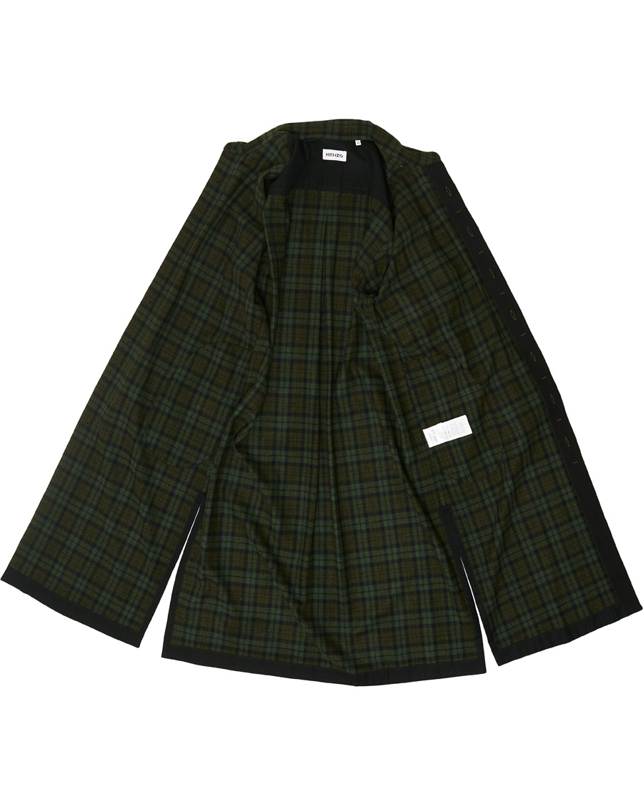 Herre | Jakker | KENZO | Wool Chech Flannel Coat Green