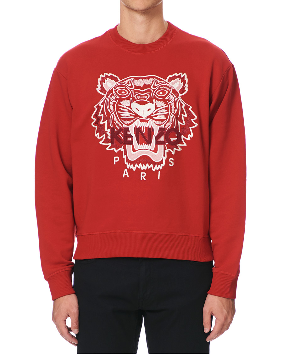 Herre | Trøjer | KENZO | Icon Tiger Crew Neck Sweatshirt Red