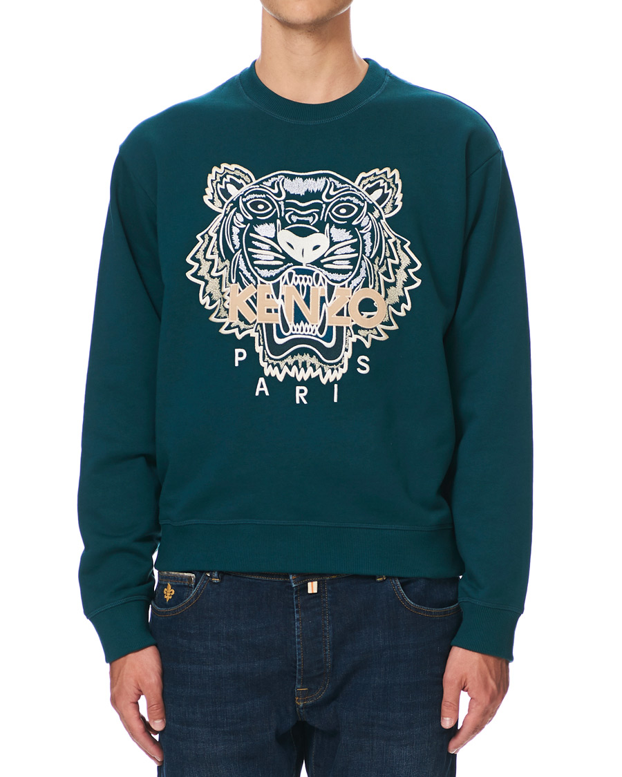Herre | Trøjer | KENZO | Icon Tiger Crew Neck Sweatshirt Green