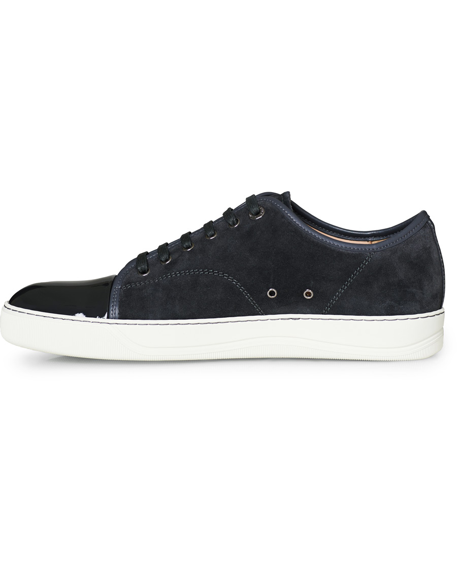 Herre | Lanvin Patent Captoe Sneaker Grey Suede | Lanvin | Patent Captoe Sneaker Grey Suede