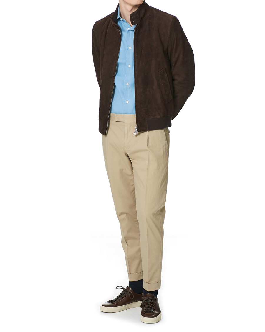Herre | Skjorter | Mazzarelli | Soft Cut Away Denim Shirt Light Indigo
