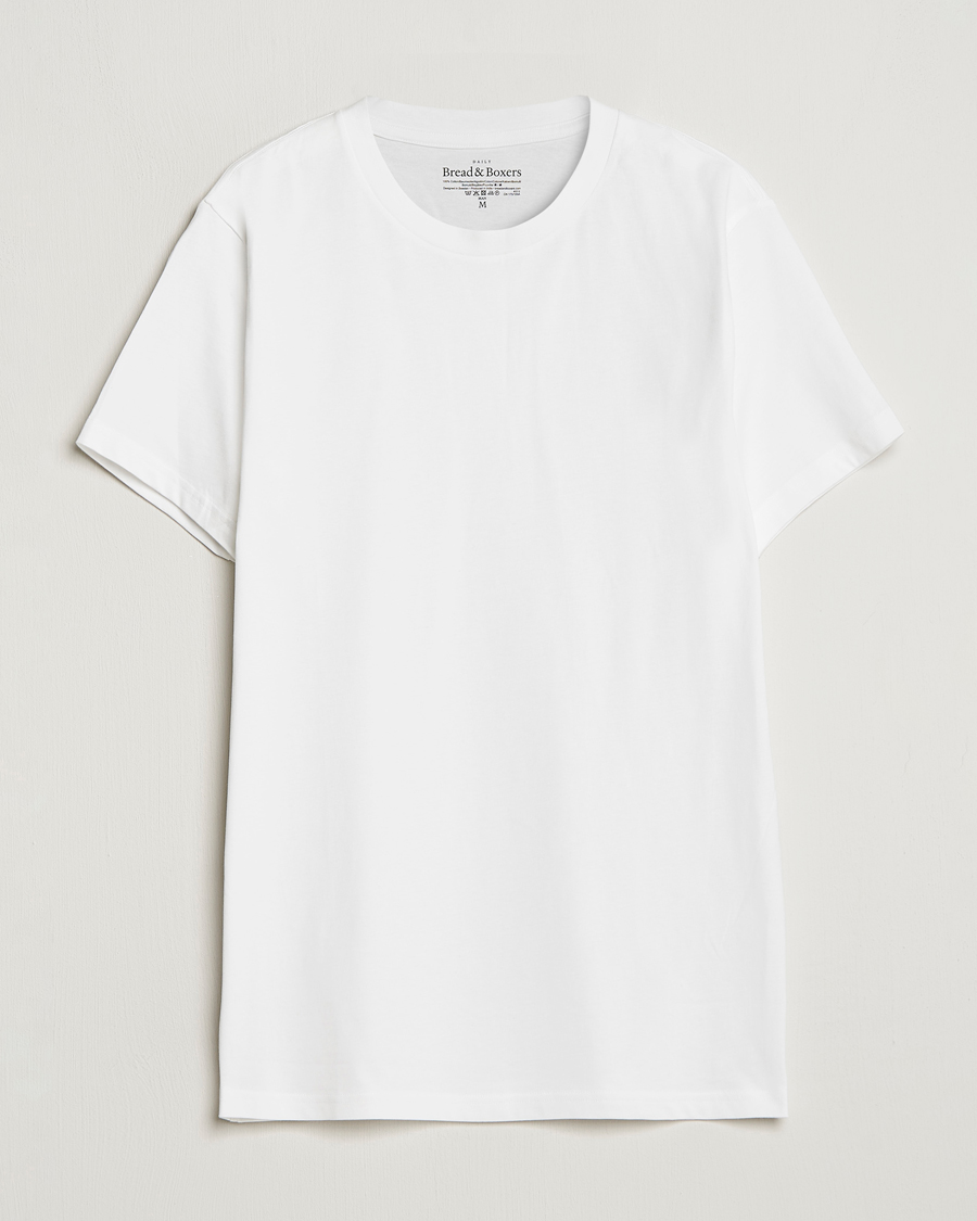 Herre |  | Bread & Boxers | Crew Neck Regular T-Shirt White