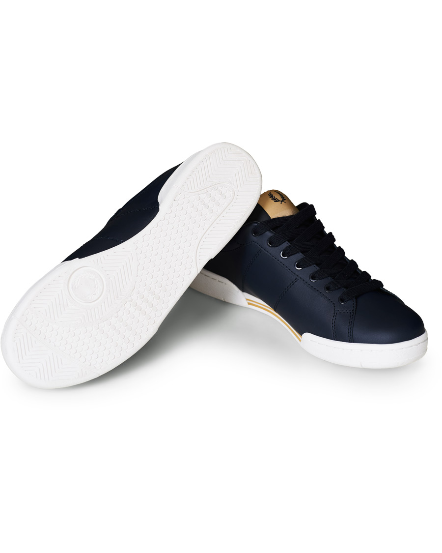 Herre | Fred Perry B722 Leather Sneaker Navy/Gold | Fred Perry | B722 Leather Sneaker Navy/Gold