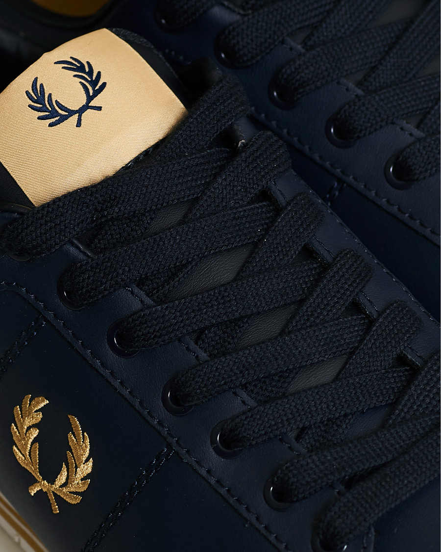 Herre | Fred Perry B722 Leather Sneaker Navy/Gold | Fred Perry | B722 Leather Sneaker Navy/Gold