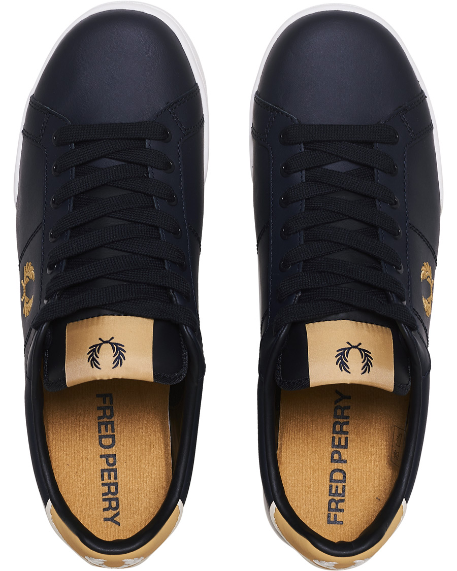 Herre | Fred Perry B722 Leather Sneaker Navy/Gold | Fred Perry | B722 Leather Sneaker Navy/Gold