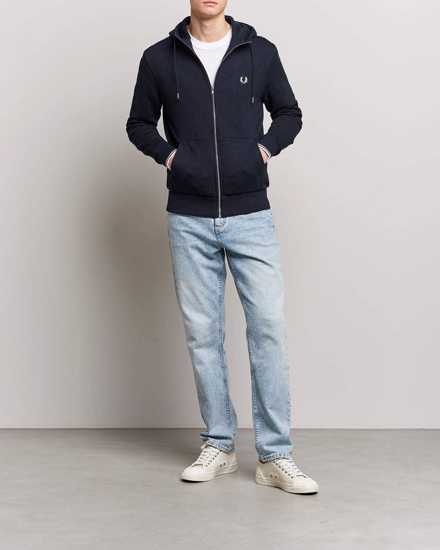 Herre | Trøjer | Fred Perry | Full Zip Hooded Sweatshirt Navy