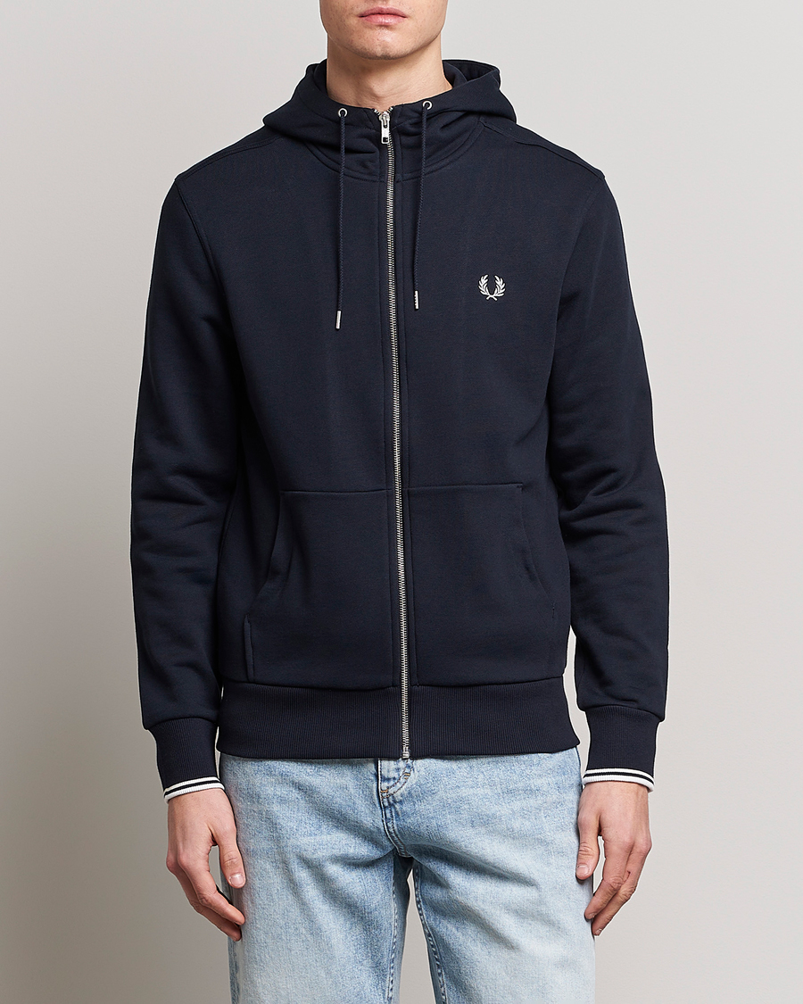 Herre | Trøjer | Fred Perry | Full Zip Hooded Sweatshirt Navy