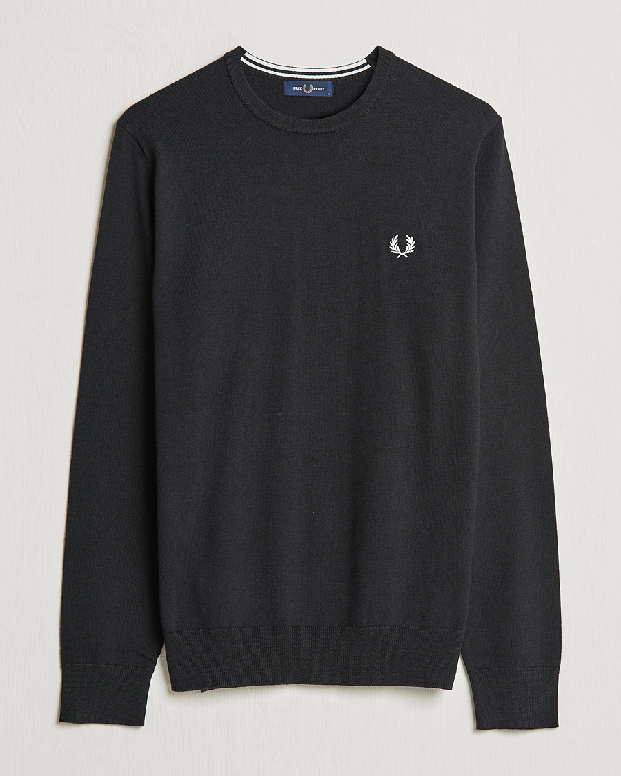 Herre | Fred Perry | Fred Perry | Classic Crew Neck Jumper Black
