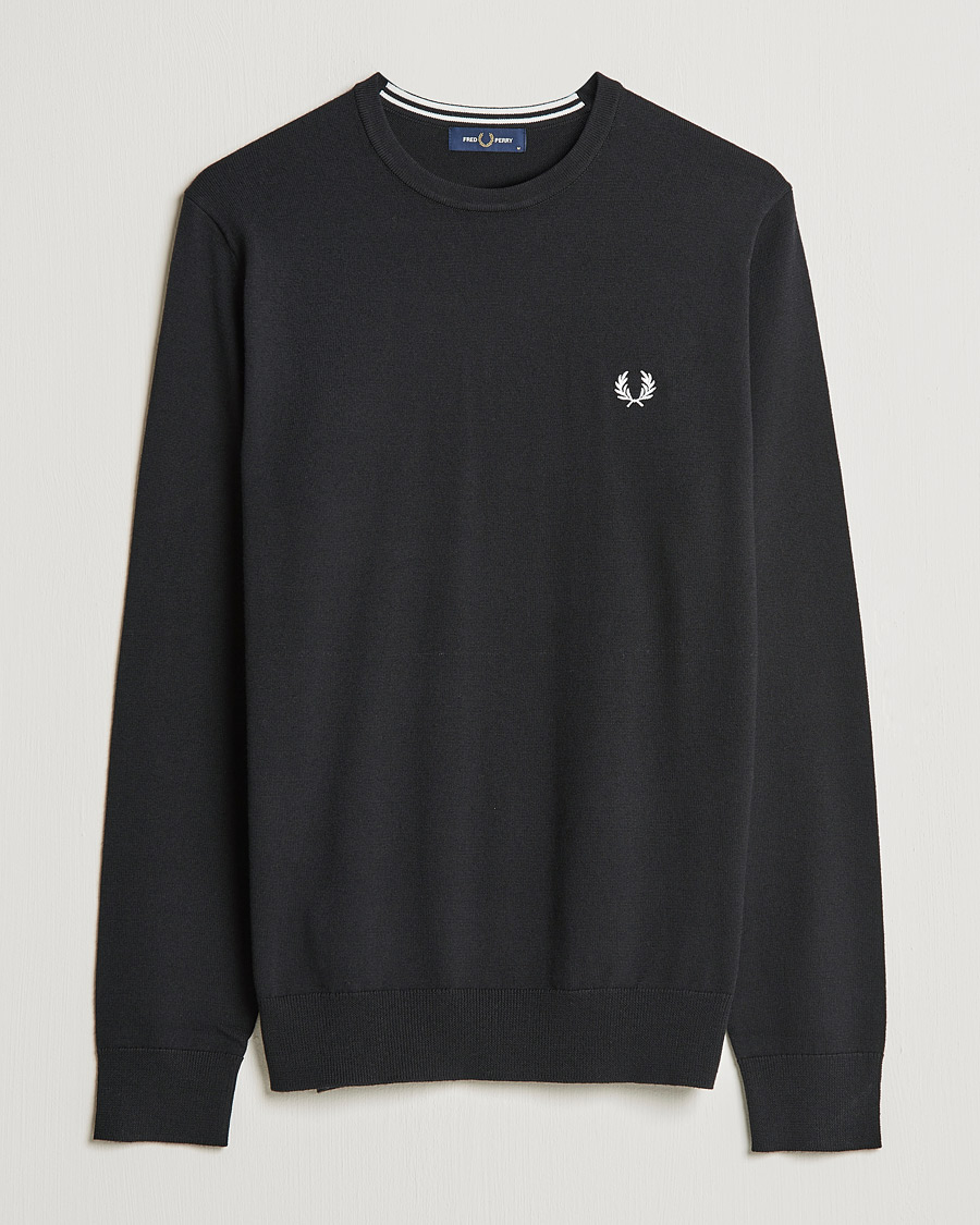 Herre | Trøjer | Fred Perry | Classic Crew Neck Jumper Black