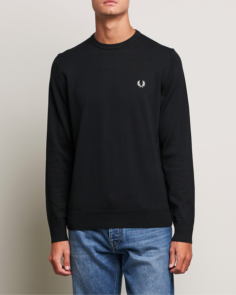 Herre | Tøj | Fred Perry | Classic Crew Neck Jumper Black