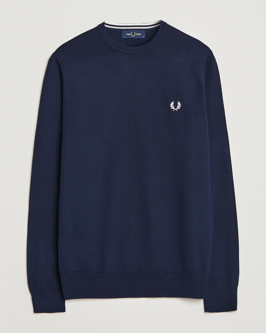 Herre |  | Fred Perry | Classic Crew Neck Jumper Navy