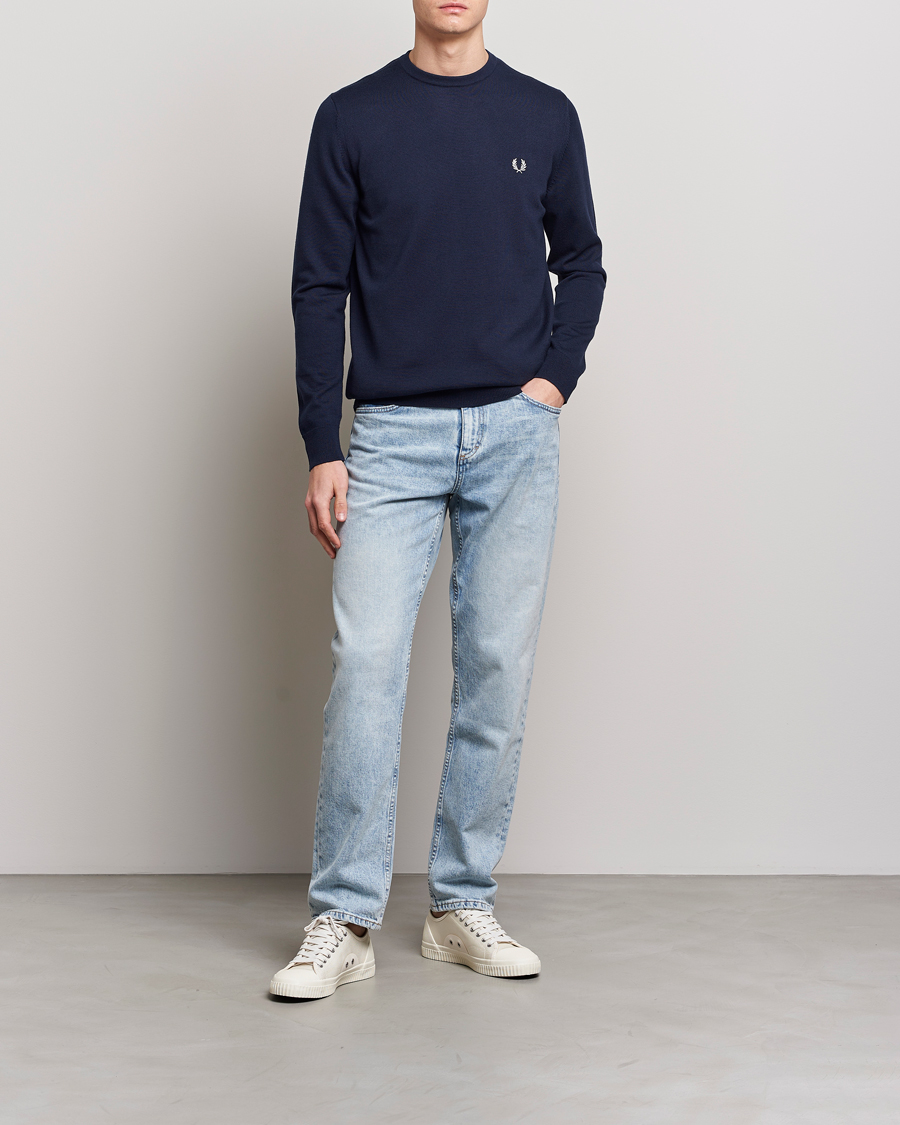 Herre | Trøjer | Fred Perry | Classic Crew Neck Jumper Navy