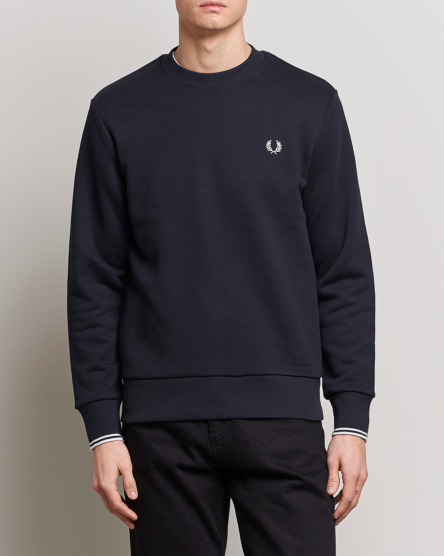 Herre | Tøj | Fred Perry | Crew Neck Sweatshirt Navy