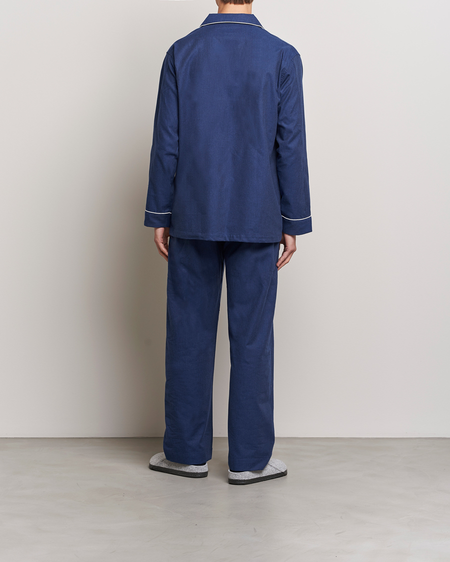 Herre | Loungewear-afdelingen | Derek Rose | Brushed Cotton Flanell Pyjama Set Navy