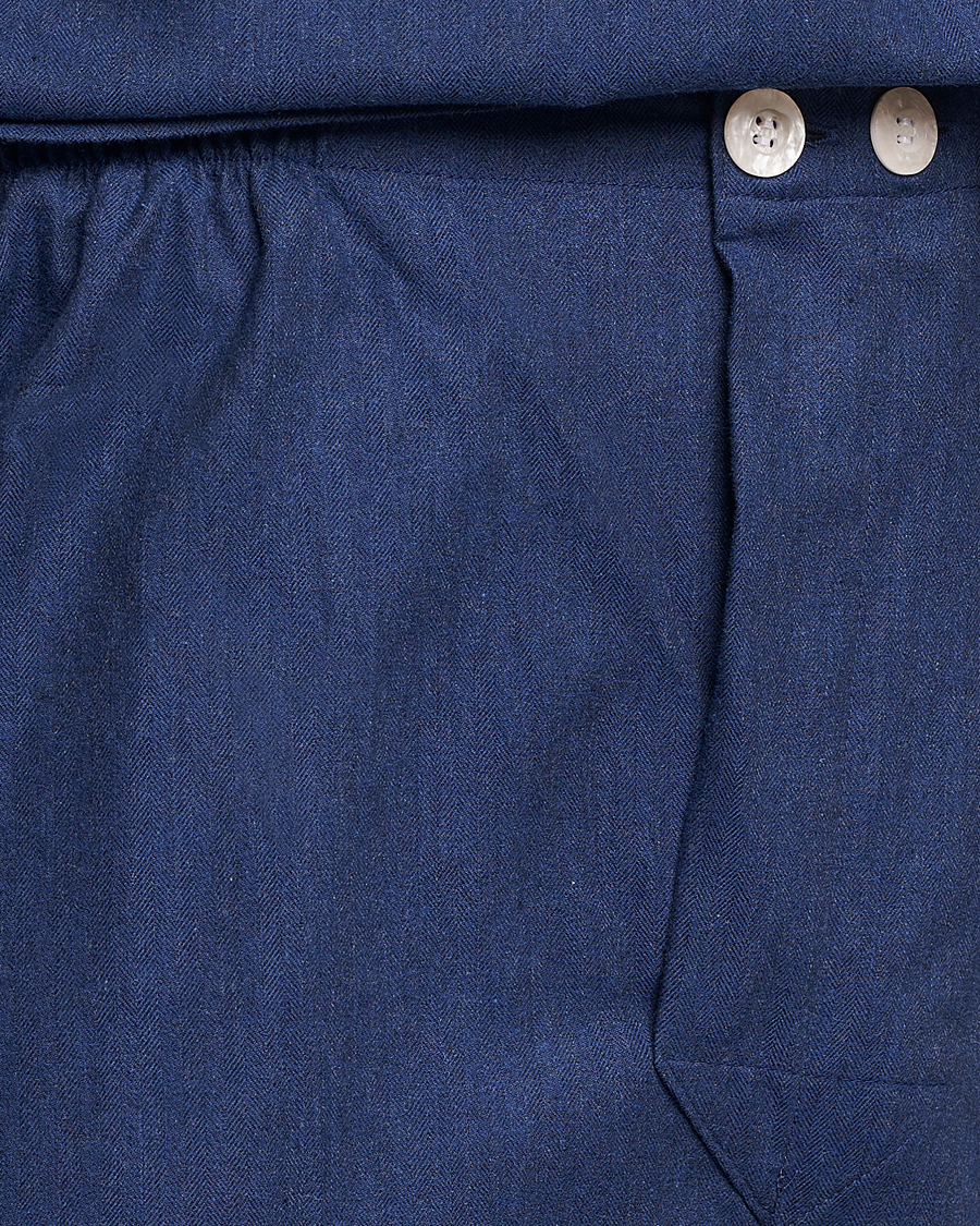 Herre | Pyjamas & Morgenkåber | Derek Rose | Brushed Cotton Flanell Pyjama Set Navy
