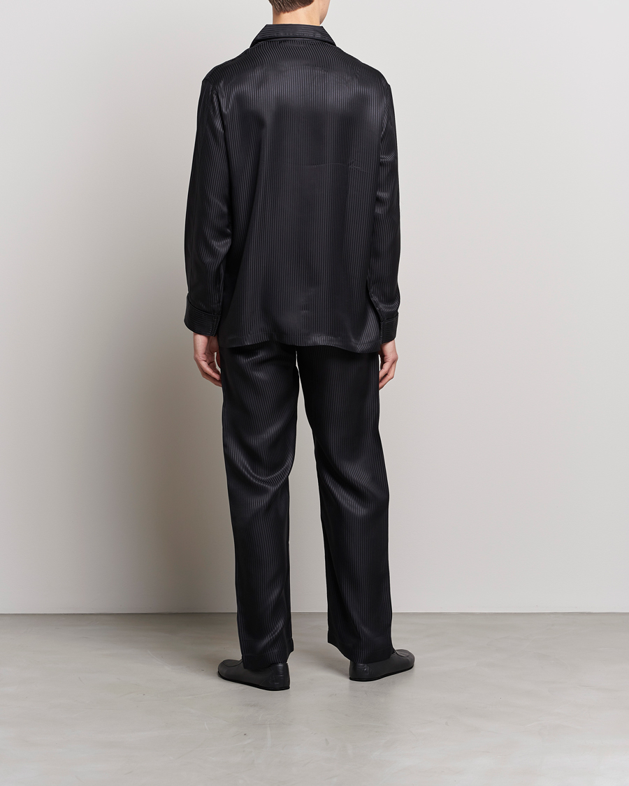 Herre | Pyjamas & Morgenkåber | Derek Rose | Striped Silk Pyjama Set Black