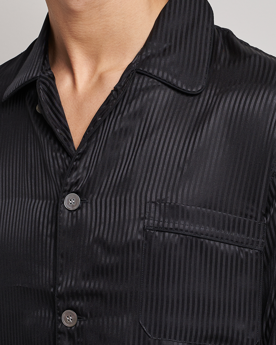 Herre | Pyjamas & Morgenkåber | Derek Rose | Striped Silk Pyjama Set Black