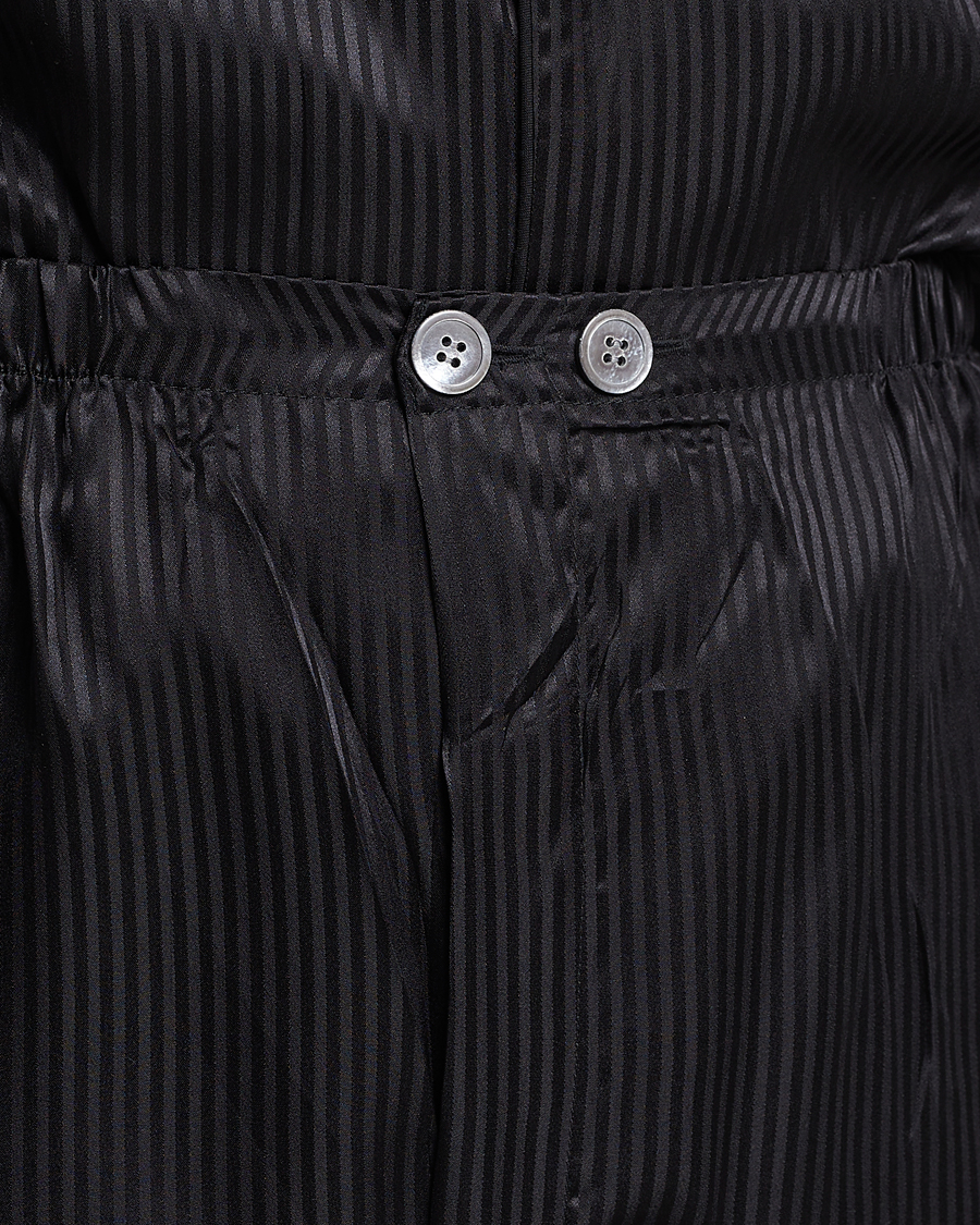 Herre | Pyjamas & Morgenkåber | Derek Rose | Striped Silk Pyjama Set Black