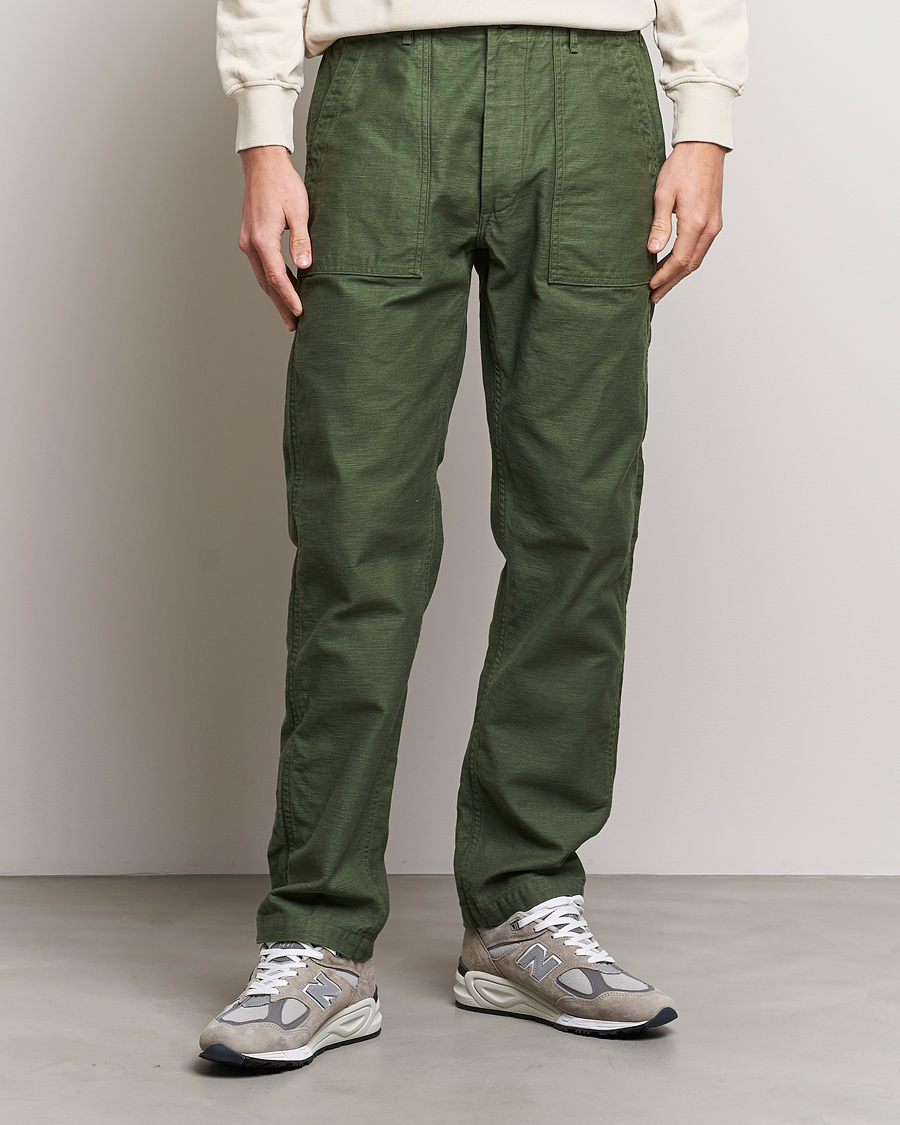 Herre | Bukser | orSlow | Slim Fit Original Sateen Fatigue Pants Green