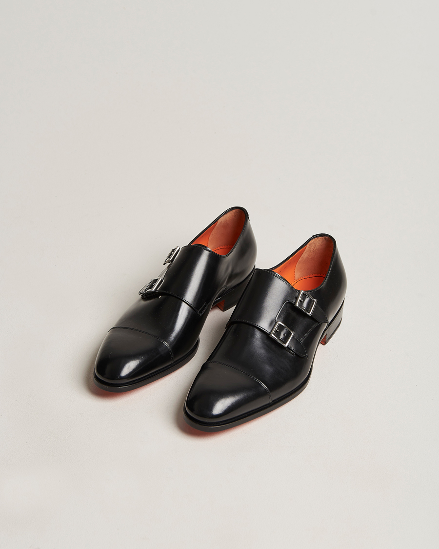 Herre | Italian Department | Santoni | Blake Double Monk  Black Calf