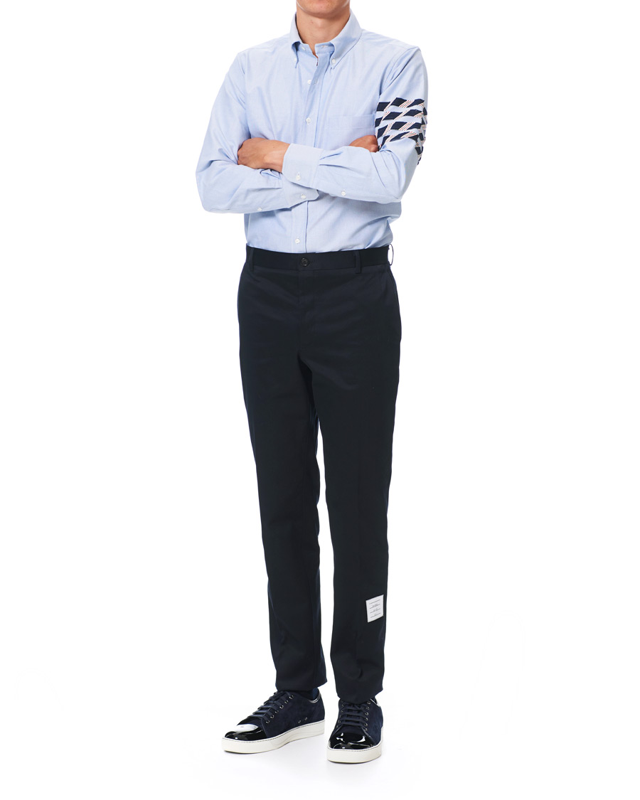 Herre | Skjorter | Thom Browne | 4 Bar Silk Tie Oxford Shirt Light Blue