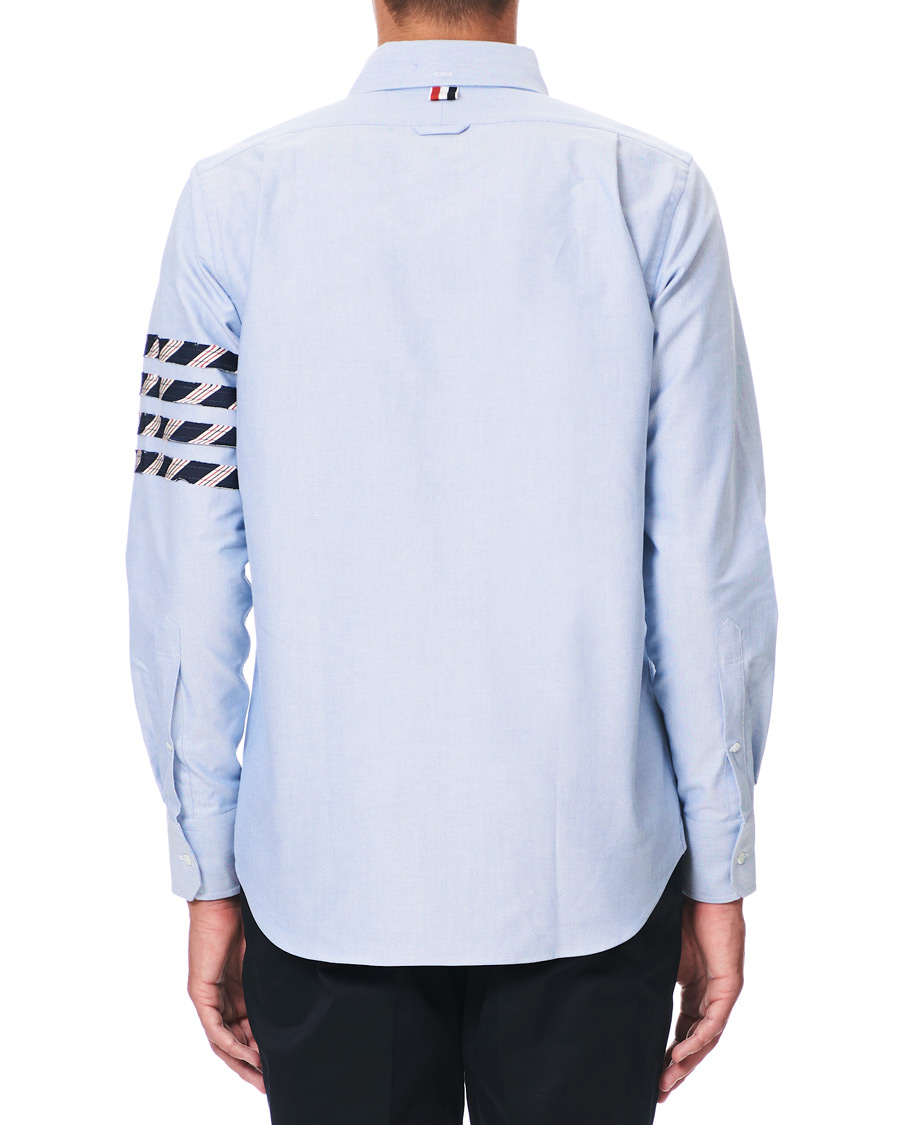 Herre | Skjorter | Thom Browne | 4 Bar Silk Tie Oxford Shirt Light Blue