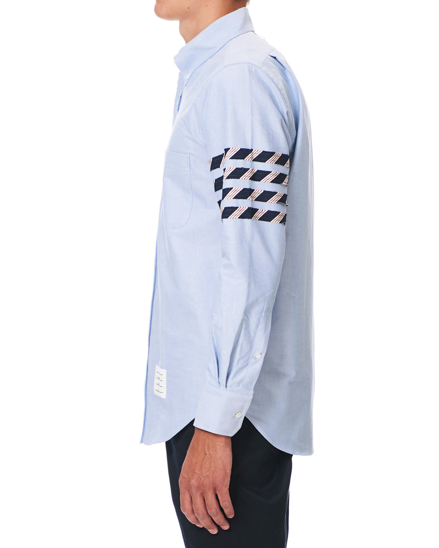 Herre | Skjorter | Thom Browne | 4 Bar Silk Tie Oxford Shirt Light Blue