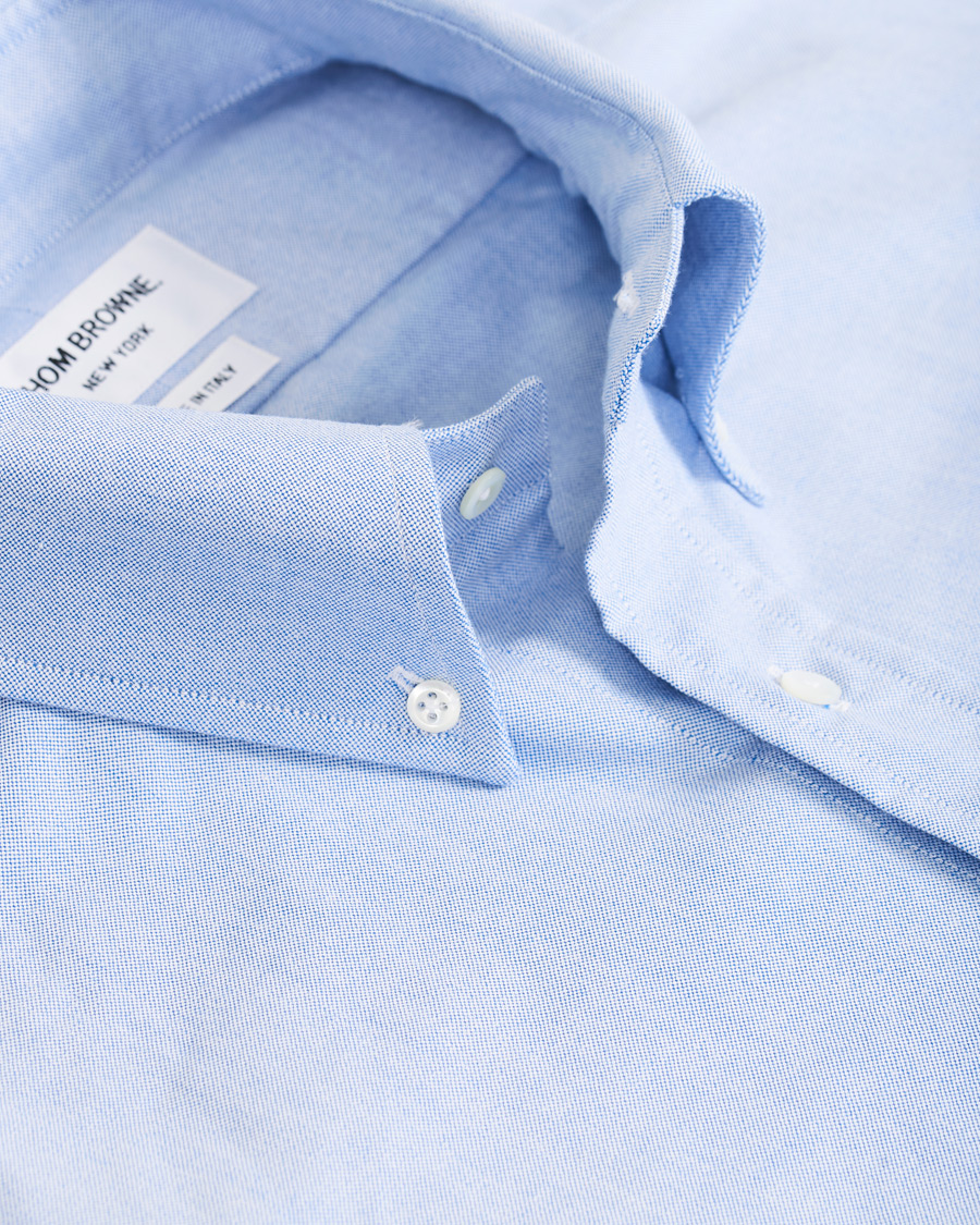 Herre | Skjorter | Thom Browne | 4 Bar Silk Tie Oxford Shirt Light Blue