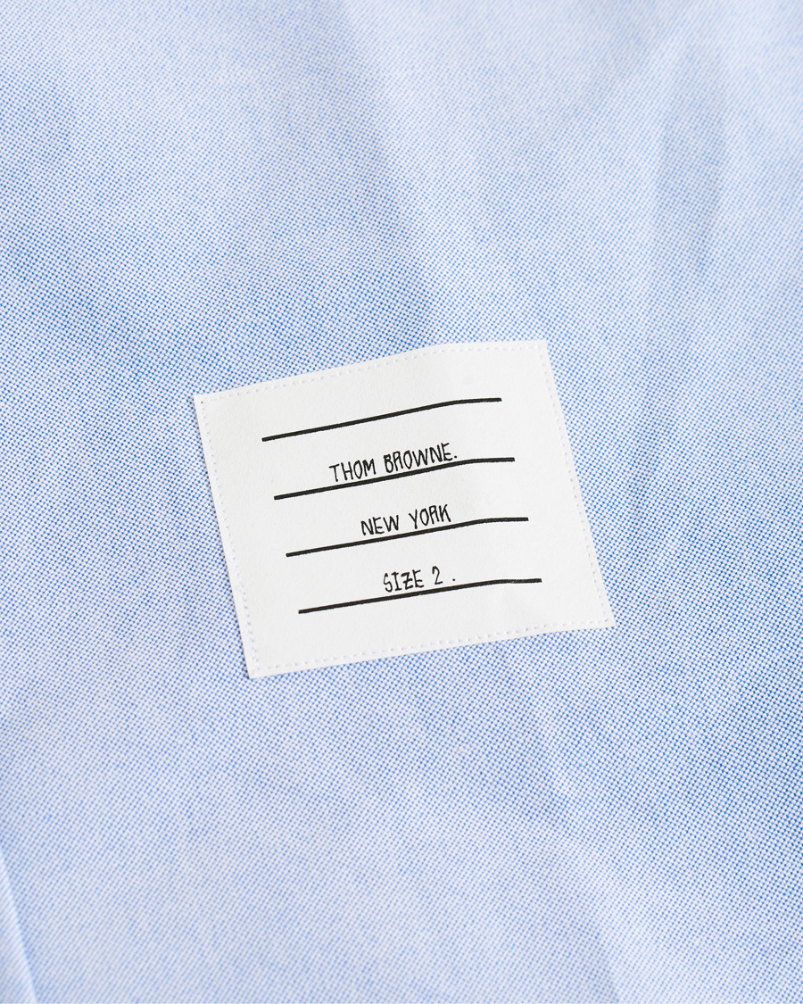 Herre | Skjorter | Thom Browne | 4 Bar Silk Tie Oxford Shirt Light Blue