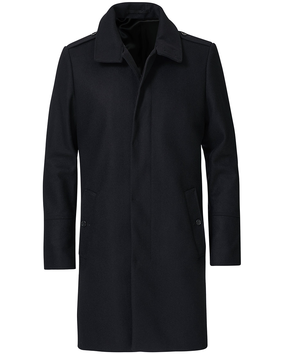 Herre | Jakker | Tiger of Sweden | Cunning Wool/Cashmere Stand Collar Coat Black