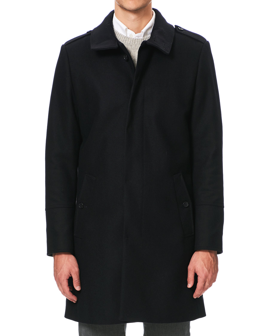 Herre | Jakker | Tiger of Sweden | Cunning Wool/Cashmere Stand Collar Coat Black