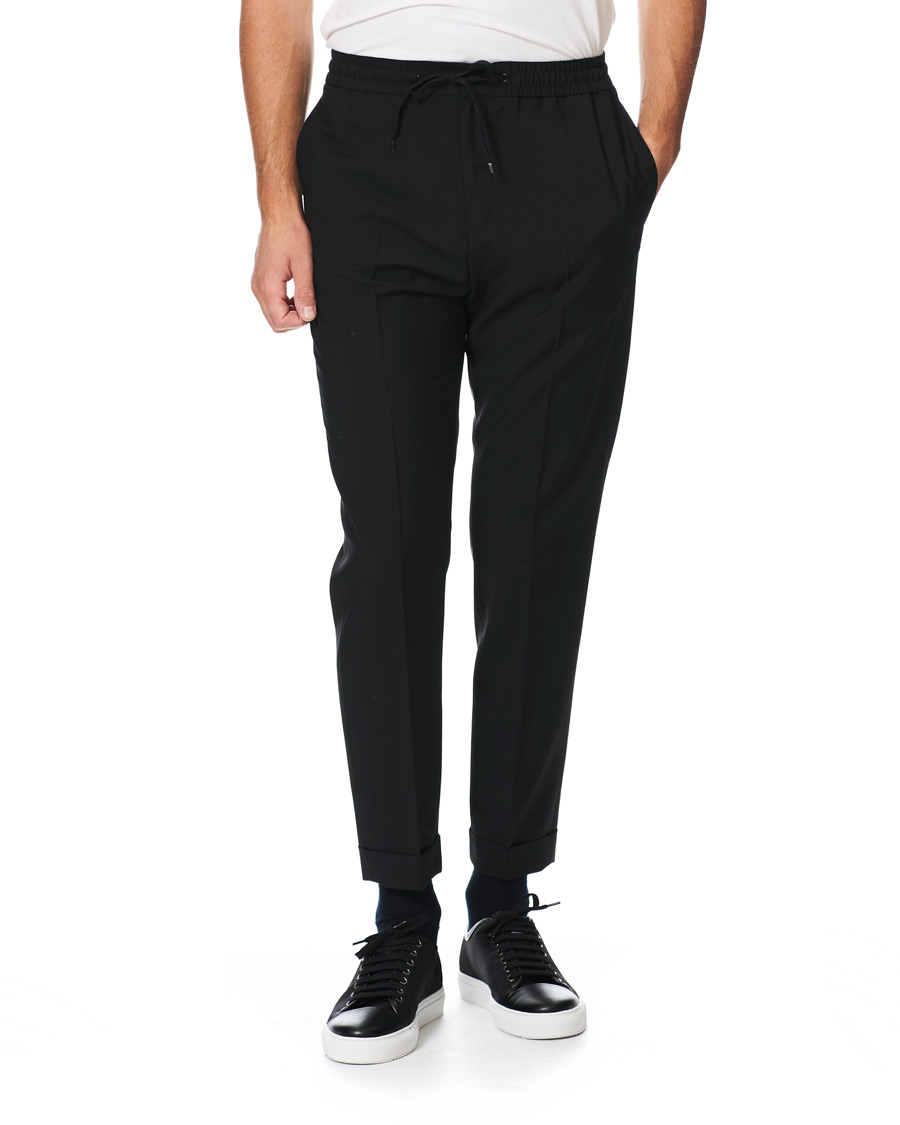 Herre | Bukser | Tiger of Sweden | Travin Drawstring Wool/Mohair Trousers Black