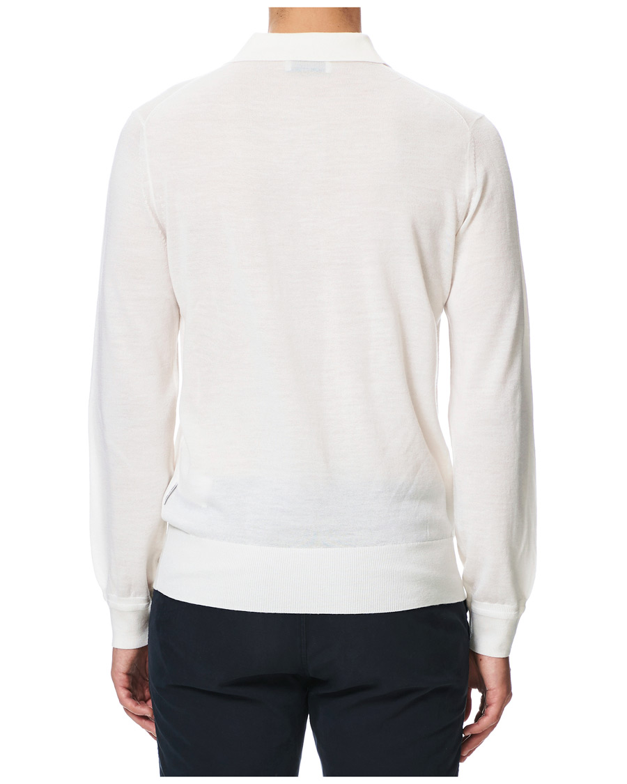 Herre | Trøjer | Tiger of Sweden | Newton Extra Fine Merino Knitted Polo Cream