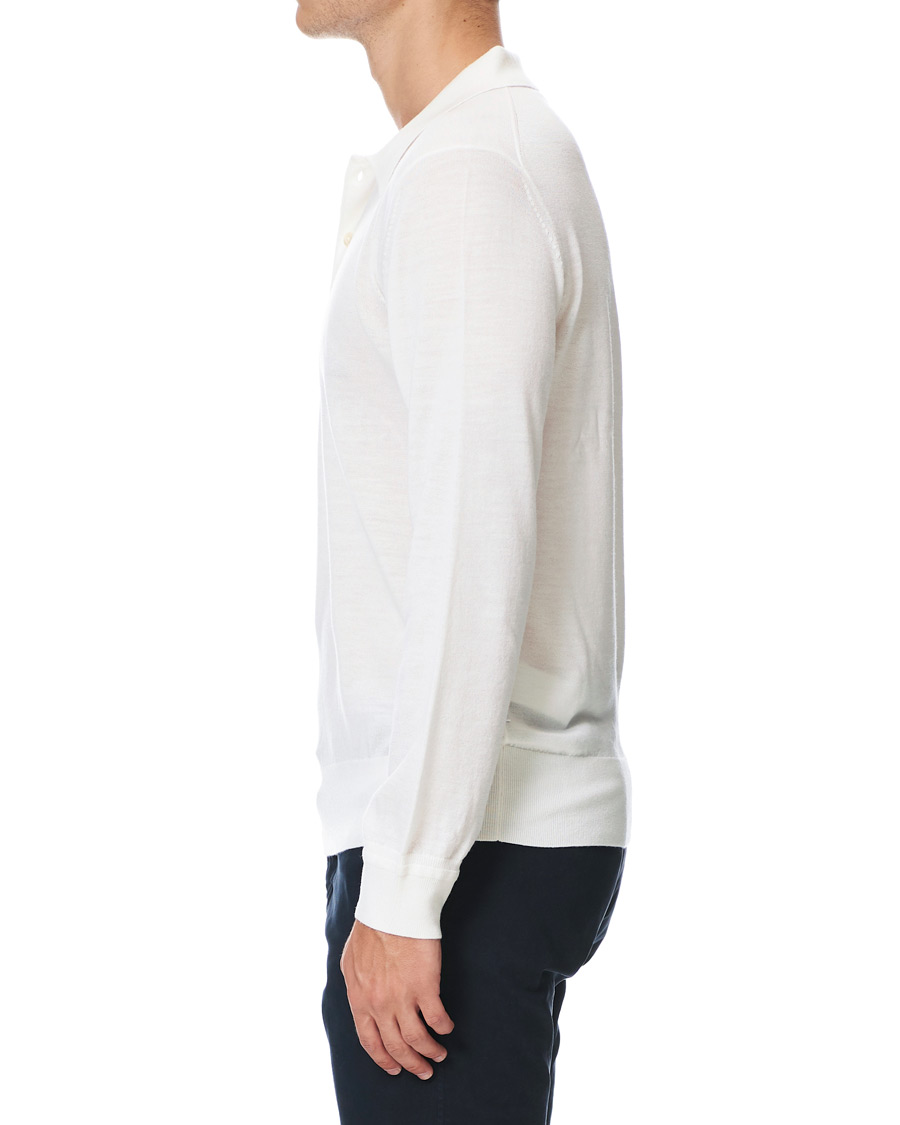 Herre | Trøjer | Tiger of Sweden | Newton Extra Fine Merino Knitted Polo Cream
