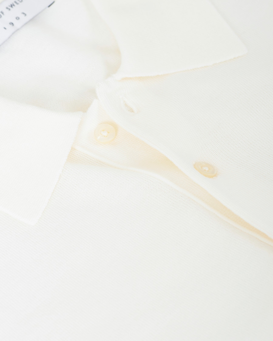 Herre | Trøjer | Tiger of Sweden | Newton Extra Fine Merino Knitted Polo Cream