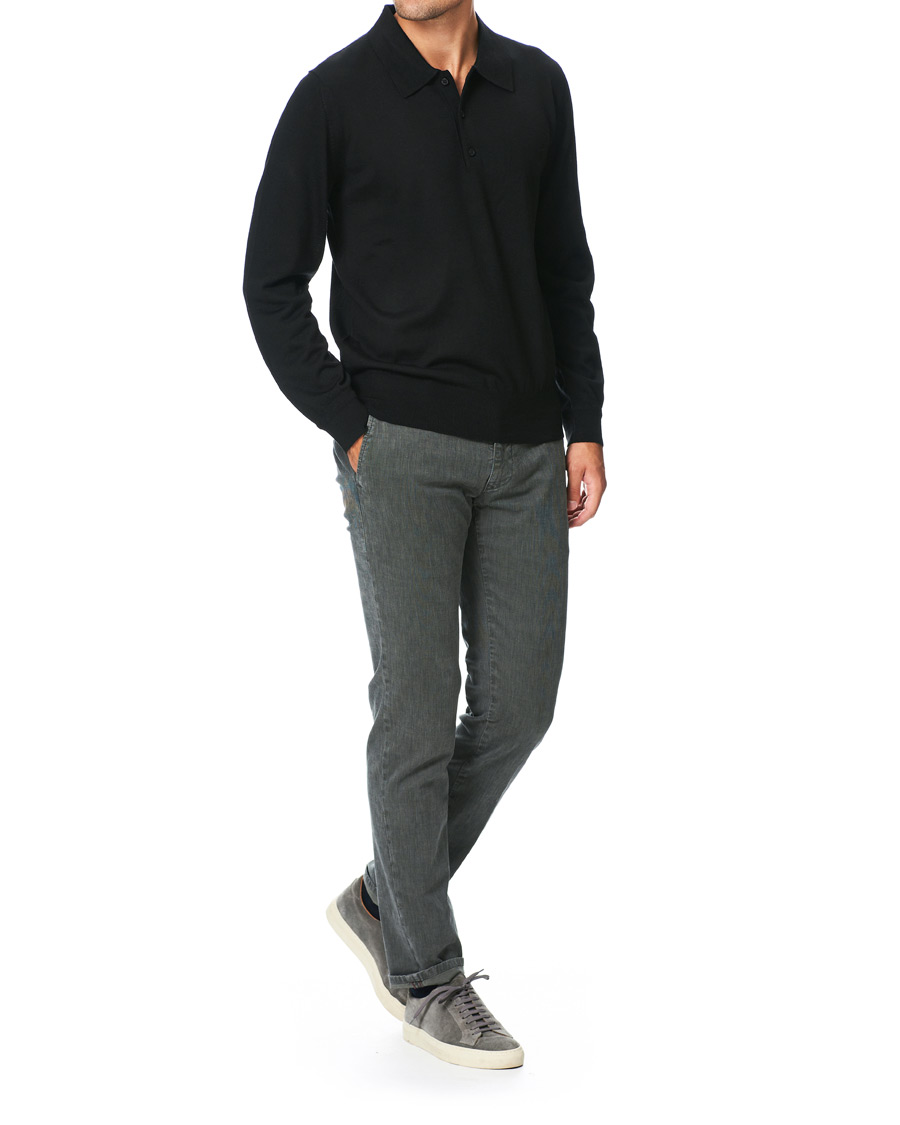 Herre | Trøjer | Tiger of Sweden | Newton Extra Fine Merino Knitted Polo Black