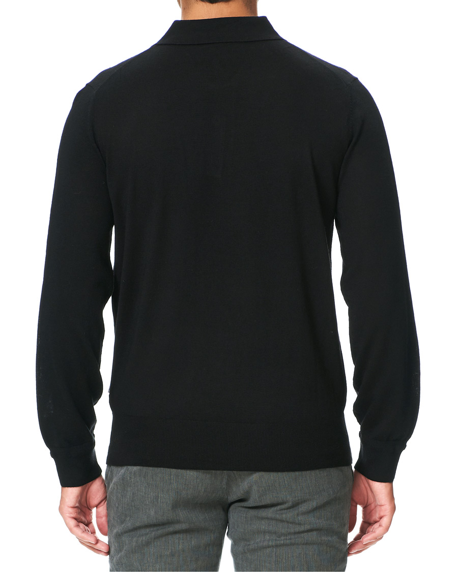 Herre | Trøjer | Tiger of Sweden | Newton Extra Fine Merino Knitted Polo Black