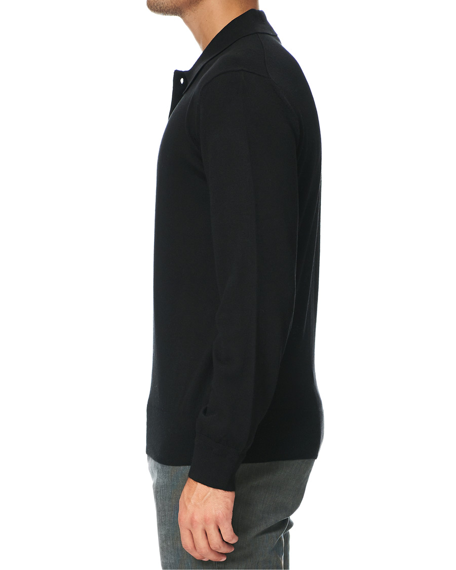 Herre | Trøjer | Tiger of Sweden | Newton Extra Fine Merino Knitted Polo Black