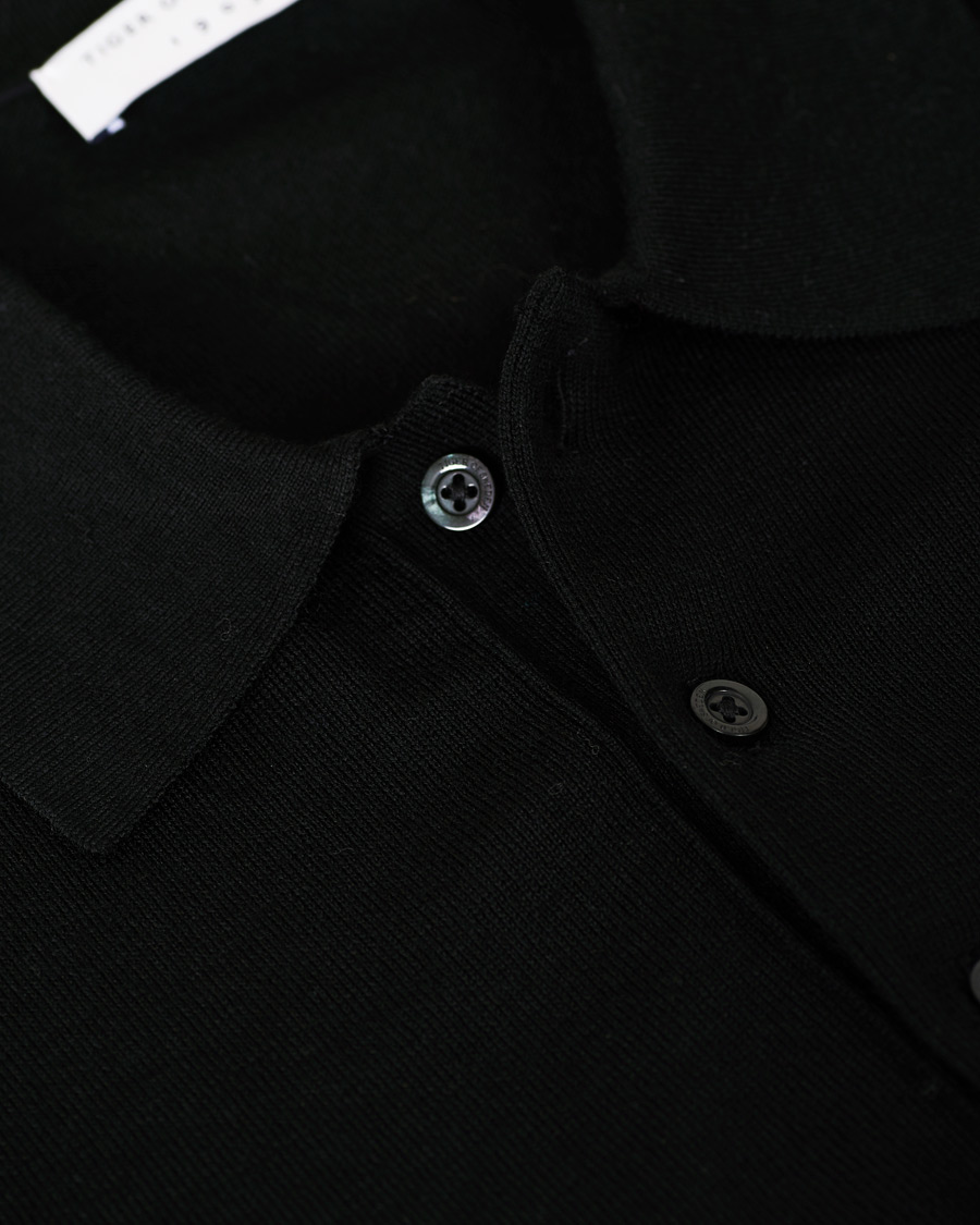 Herre | Trøjer | Tiger of Sweden | Newton Extra Fine Merino Knitted Polo Black