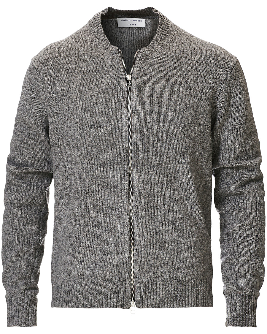 Herre | Trøjer | Tiger of Sweden | Morchella Wool Full Zip Grey